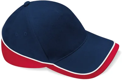 Produktbild von Beechfield B171 | Teamwear Competition Cap / Kappe / Mütze / Hut - Farbe: French Navy/Classic Red/White - Größe: One Size