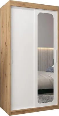 Produktbild von MEBLE KRYSPOL Promo 2100 Schlafzimmerschrank zwei Schiebetüren - Artisan + Mattweiß