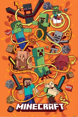 Produktbild von Minecraft - Funtage Montage - Videospiel Poster Plakat Druck - Größe 61x91,5 cm