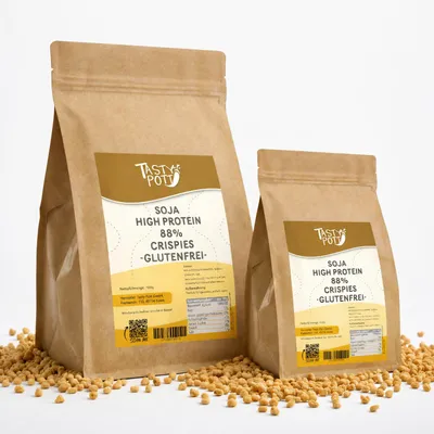 Produktbild von Tasty Pott High Protein Soja Crispies 88% Eiweiß - im Beutel - 2 Beutel