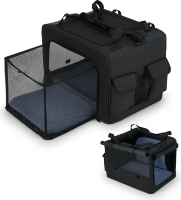 Produktbild von Faltbare Transportbox für Haustiere mit zwei Öffnungen, Netzkorb, 80 x 60 x 42 cm
