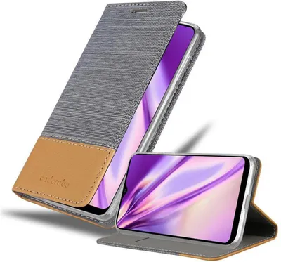 Produktbild von Cadorabo Hülle für Samsung Galaxy A21 Schutzhülle in Grau Handy Hülle Etui Book Case Cover
