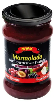 Zdjęcie produktu dla Marmolada wieloowocowa Twarda o smaku różanym 380g MK