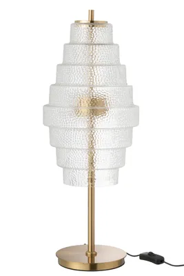 Produktbild von J-Line Tischlampe Led Gold Metall/Glas Transparent