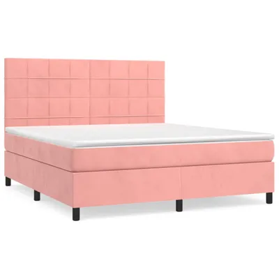 Immagine prodotto di vidaXL Letto a molle con materasso rosa 180x200 cm in velluto