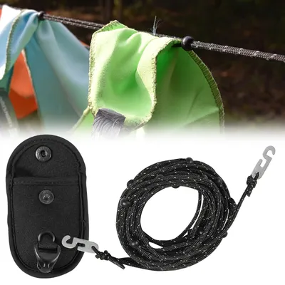 Produktbild von Wäscheleine Reisewäscheleine Campingwäscheleine - 3,5 m - 24 Klemmen - Outdoor