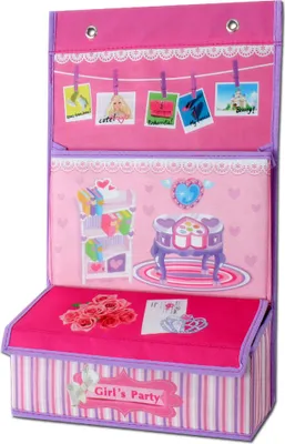 Produktbild von TE-Trend Faltbarer Wandorganizer Hängeaufbewahrung Hängeregal Utensilientasche Aufbewahrung Mädchen Kinder Motiv Pink Rosa