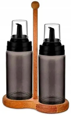 Produktbild von Katex Öl- und Essigflaschen Set 2x245ml Hochwertig Grau