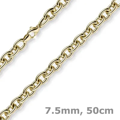 7.5mm-Rundankerkette-Halskette-Collier-aus-585-Gold-Gelbgold-50cm