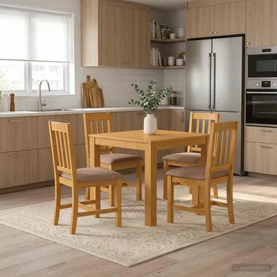 Produktbild von Maison Exclusive - Esstisch 90 x 90 x 75 cm Massivholz Eiche Natur Quadratisch