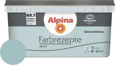 Produktbild von Alpina Wandfarbe Farbrezepte Gletscherblau 1 l