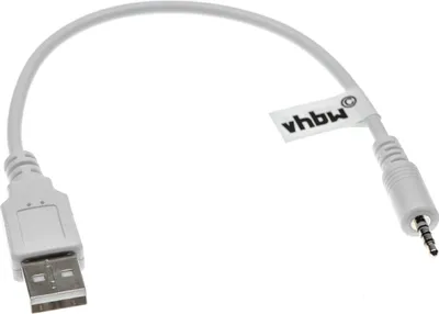 Produktbild von vhbw USB-Ladekabel kompatibel mit Harman Kardon Premium BT Kopfhörer - Kabel USB 2.0 Typ A auf 2,5 mm Klinkenstecker, 20,5 cm Weiß