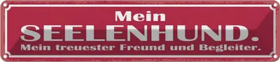 Produktbild von vianmo Blechschild 10x46 cm Mein Seelenhund Freund Begeliter Hund