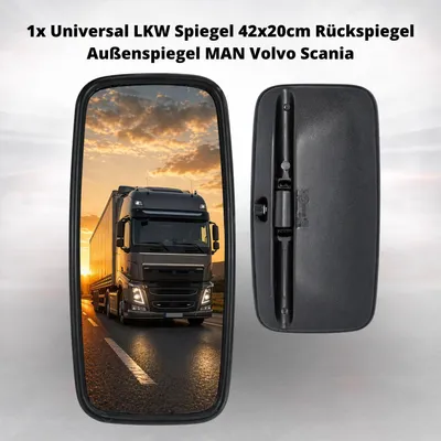 Obrázek produktu pro 1x univerzální zrcátko pro nákladní automobily 42 x 20 cm, zpětné zrcátko, vnější zrcátko pro vozy MAN, Volvo, Scania