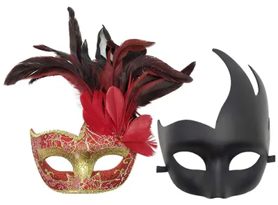 Koppel Verenmasker für Maskerade, Halloween, Cosplay (Rot, 2 Stück)