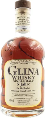 Produktbild von Glina Whisky Single Malt Whisky, 5 Jahre, Knupperkirschwein-Fass 0,7 L, alc. 43 Vol.-%