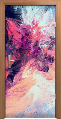 Produktbild von Türposter 90x200 cm Türaufkleber Türtapete Türfolie Klebefolie abstrakte farbenfroh künstlerisch