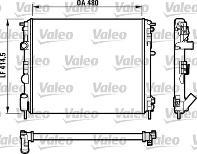 Produktbild von VALEO 732523 Kühler Wasserkühler Motorkühler für RENAULT CLIO II (BB0/1/2, CB0/1/2) KANGOO (KC0/1) KANGOO Express (FC0/1) CLIO II Kasten (SB0/1/2)