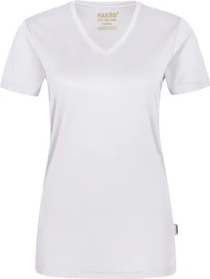 Produktbild von HAKRO Hakro Damen V-T-Shirt Coolmax (Polyesterfasern) #187 Gr. 3XL weiß