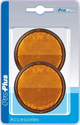 Zdjęcie produktu dla Odblask bursztynowy 60mm ze śrubą 5mm w blistrze