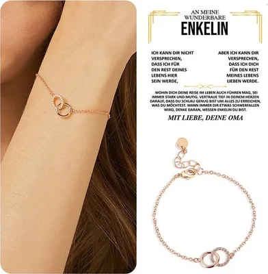 Produktbild von An meine wunderbare Enkelin - Armband mit ineinandergreifenden Kreisen für Damen - ORIANA_FOREVERBRACELET