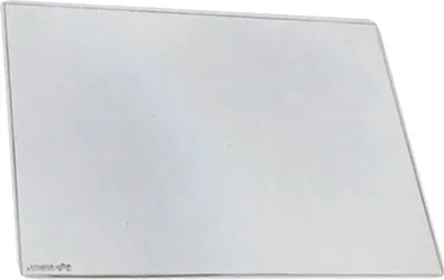 A transparent desk mat is shown on a white background.