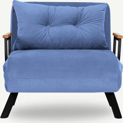 Produktbild von Hanah Home, Sando Single - Blue, Schlafsofas, 1-Sitzer-Schlafsofa, Blau, Polyester, 67 x 78 x 78 x cm
