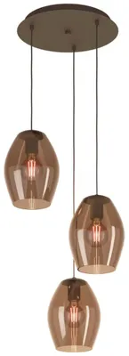 Productafbeelding van Hanglamp amberglas Estanys 1 3-lichts