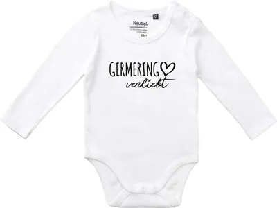 Produktbild von Huuraa Baby Body Germering verliebt 62 White  Baumwolle Fairtrade Langarmbody Geschenkidee