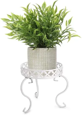Image de Supports métalliques blancs pour plantes, pour l'intérieur et l'extérieur