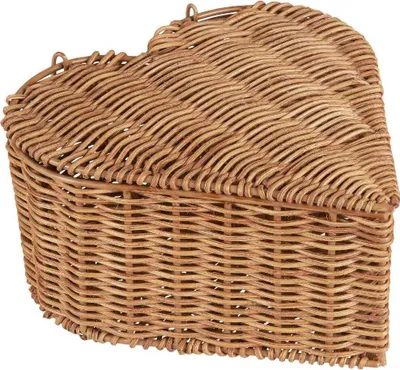 Produktbild von IB Laursen Korb HERZ Dose mit Deckel Rattan mit 4 Fächern 25x25 cm