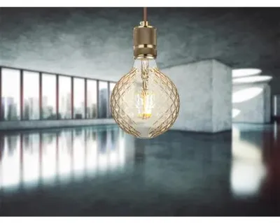 Productafbeelding van GLOBO LED-lamp, gloeilamp, ruitvormig glaspatroon, artikelnummer 11461, amberkleurig
