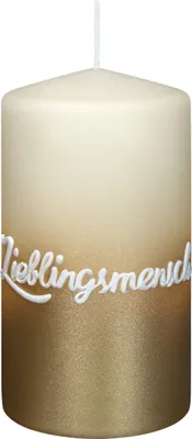 Produktbild von Spruchkerze "Lieblingsmensch" Bisquit 130 x Ø 68 mm, 1 Stück