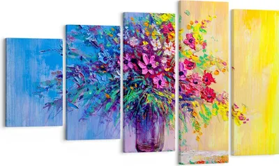 Produktbild von Bild auf Leinwand - Leinwandbild - Blumen Vase - 100x60cm - Wand Bild - Wanddeko - Wandbilder - Leinwanddruck - Bilder - Kunstdruck - Wanddekoration - Leinwand bilder - Wandkunst - EG100x60-4117