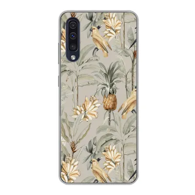 Produktbild von MuchoWow® Handyhülle Schutzhülle Hülle für Samsung Galaxy A30s Blume - Ananas - Vogel Silikon Softcase Handy Hülle - Karteninhaber