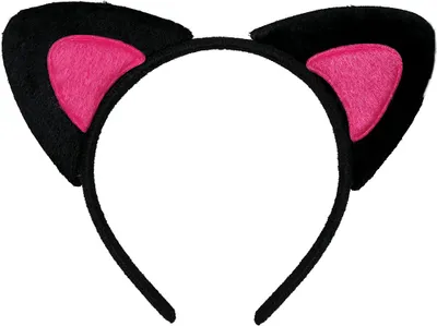 Produktbild von Katzenohren Haarreif Schwarz Pink Karneval Junggesellinnenabschied