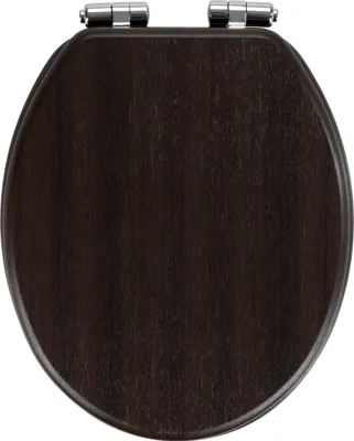 Image de WENKO SIÈGE Wenge Bois Abaissement automatique Couvercle WC Lunettes MDF Salle de bains marron