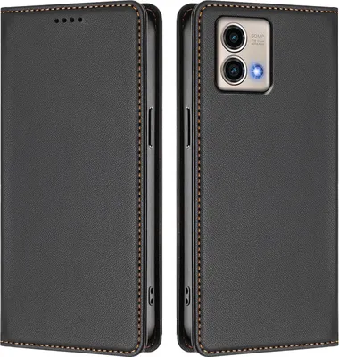 Obrázek produktu pro Kožené pouzdro pro Motorola Moto G Stylus 5G 2023, magnetické flipové pouzdro zPolyuretankůže se stojánkem Černá