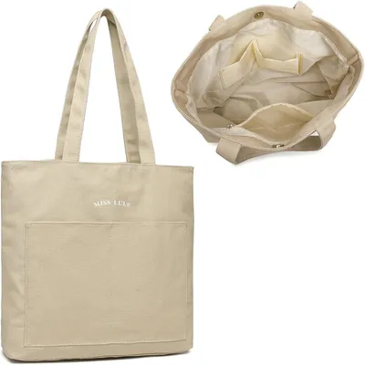 Produktbild von Damen Shopper große Tote Bag Khaki 35x10x35 cm Canvas