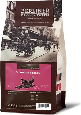 Produktbild von Berliner Kaffeerösterei - aromatisierter Kaffee Schokolade & Banane (250g / gemahlen)