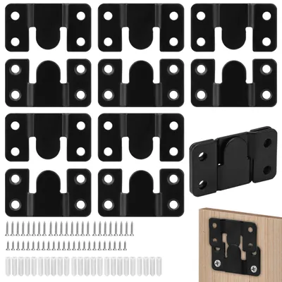 Produktbild von 12 robuste Aufhängehaken für Bilderrahmen, ineinandergreifende, versenkte Edelstahl-Montagehalterungen für Bilderrahmen, Spiegel und Möbelbefestigungen (54 mm × 30 mm)
