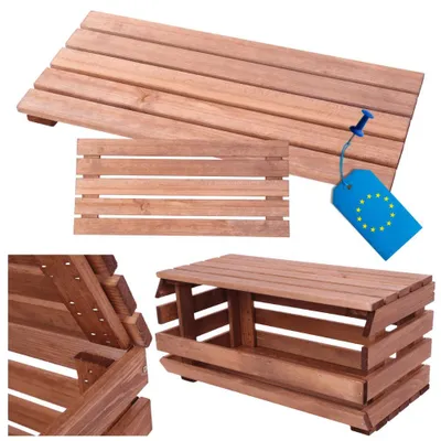 Produktbild von MODO24 Holzdeckel, Abdeckung, Schutzdeckel, Gemüsekiste, Kartoffelsteige, Ablagefläche, Stapelbar, Massivholz Kiefer, 2,8x57x26 cm, Braun, RAWA