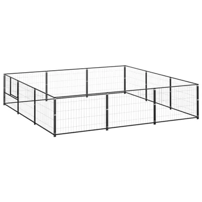 Zdjęcie produktu dla Kojec dla psa, czarny, 9 m², stalowy