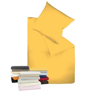 Produktbild von liebling Bettwäsche Interlock Jersey 155 x 200 cm, Farbe sonnengelb, Bettbezug aus 100% Baumwolle, edler Glanz, waschbar 60 Grad