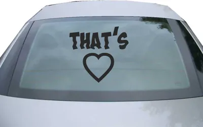 Produktbild von Indigos UG - Aufkleber Heckscheibe & Motorklappe DE6408 - schwarz - 600x571 mm - that's love - Auto Scheiben Fenster Heckklappe Tuning Racing JDM - Die cut