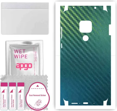 Produktbild von apgo Rückseite + Seiten Schutzfolie, Skin, kompatibel mit Huawei Mate 20, Hinten Displayschutzfolie aus Vinylfolie, kratzfest, einfache Montage - Kohlenstoff-Chamäleon CAKA1