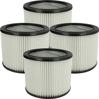 Produktbild von vhbw 4 Faltenfilter kompatibel mit Arebos Industriestaubsauger 1600W Staubsauger - Patronenfilter Schwarz Weiß