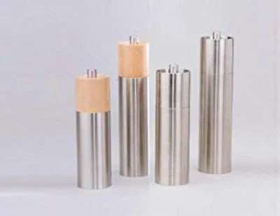 Salzmühle Edelstahl/Buche 16 cm Handmühle