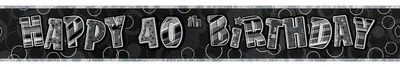 Produktbild von 40. Geburtstag | Banner schwarz / silber