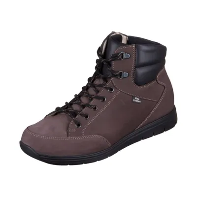 A single brown boot is shown against a white background.